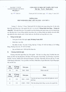 Thông báo Hội nghị khoa học liên ngành lần thứ 4